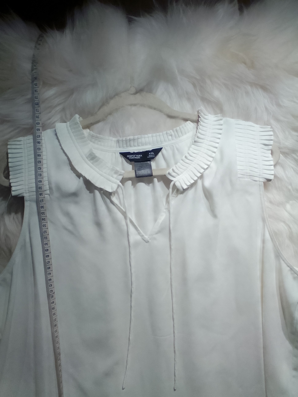 Ann Taylor White Sleeveless Draped Top - Picture 10 of 11